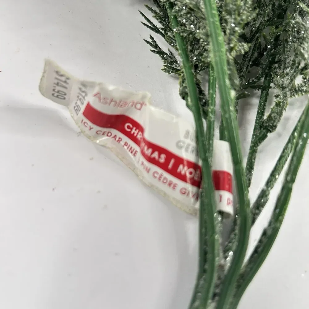 Ashland Christmas Greenery Lot - Icy Cedar Garland & Matching Floral Bush